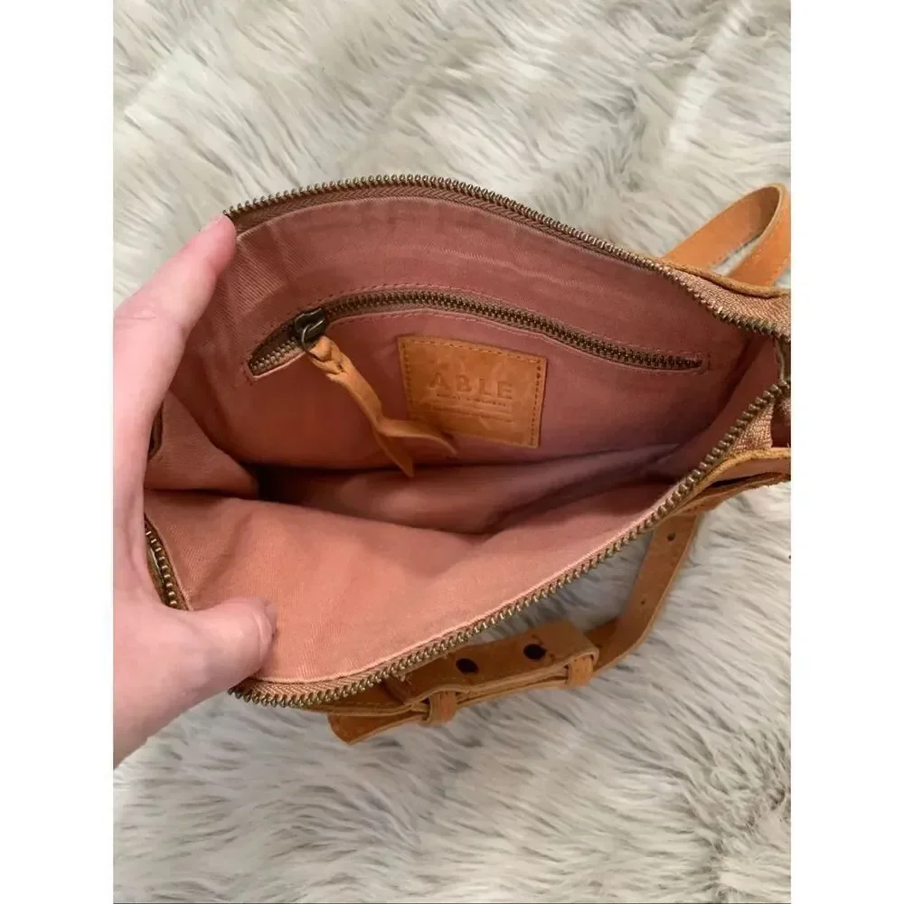 ABLE Chaltu Top Zip Leather Purse Shoulder/Crossbody